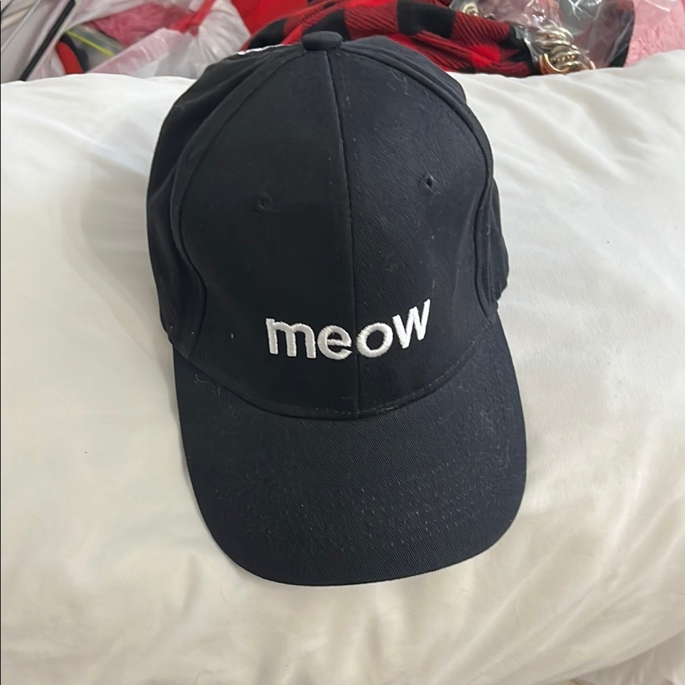 Meow Black Cat Cap